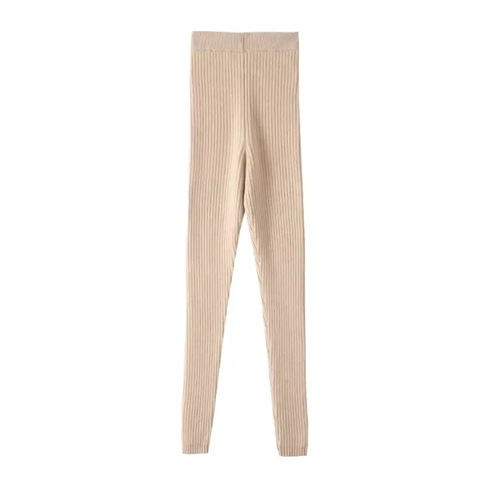FJG-Pantalon long en cachemire élastique pour femme, legging en tricot pour femme, taille haute, 100