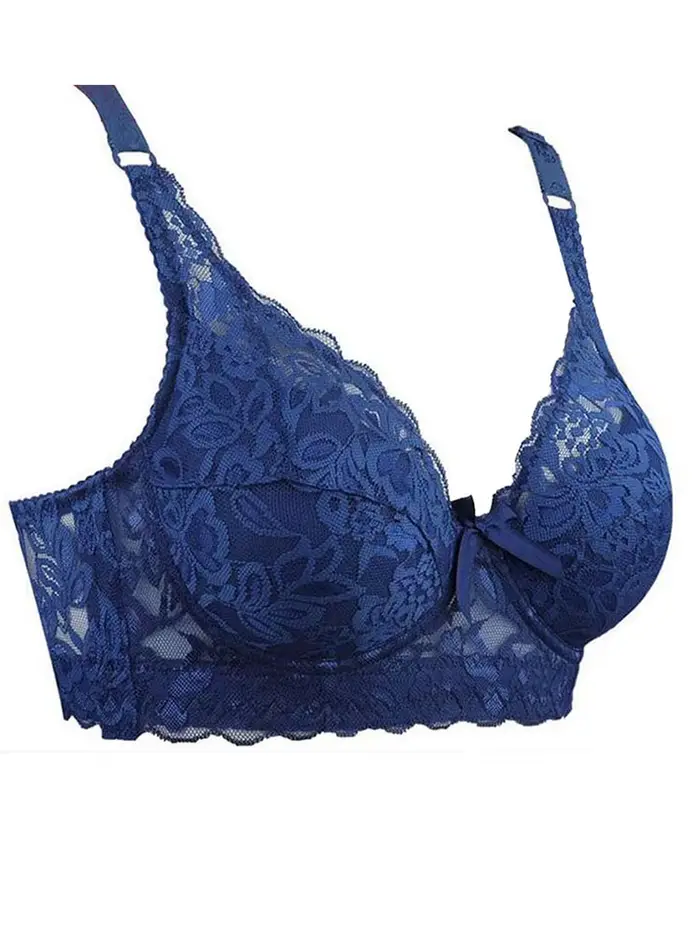 Jemná krajková podprsenka s kosticemi pro ženy, bralette, push-up podprsenka, spodní prádlo, sexy spodní prádlo, vyšívaná podprsenka