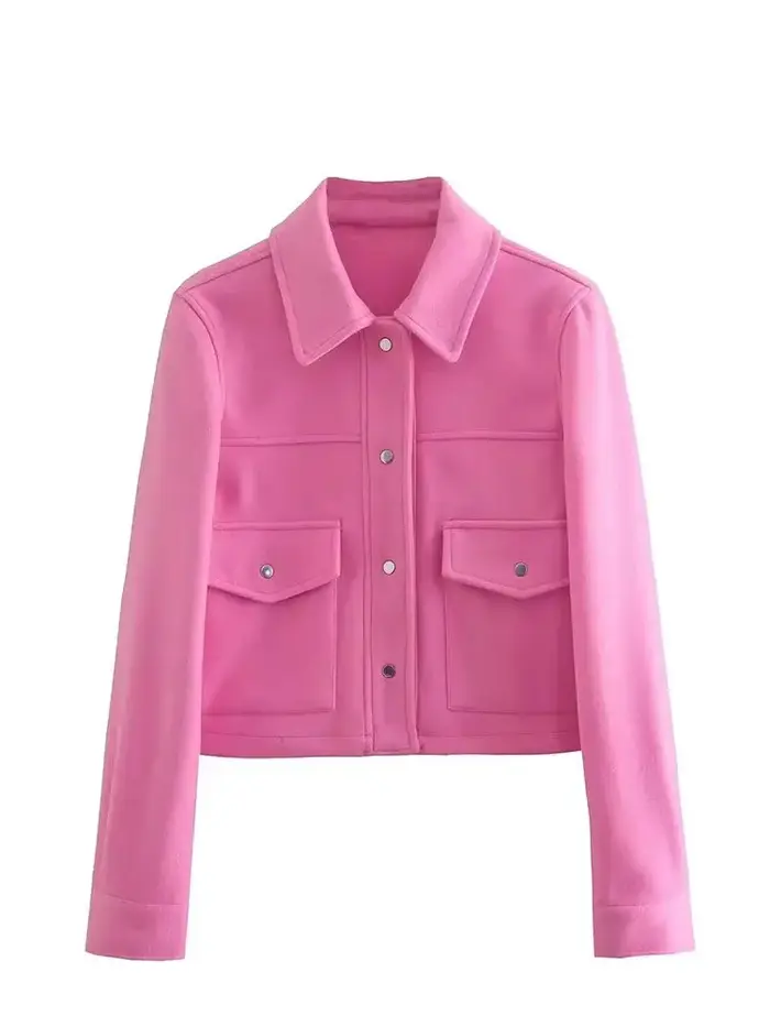 HH vestes pour femmes automne mode solide poches avant bouton à manches longues veste élégante femme