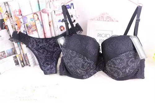 Violet noir Sexy dentelle femmes soutien-gorge BHS ensemble VS Push Up soutien-gorge secret t-back C