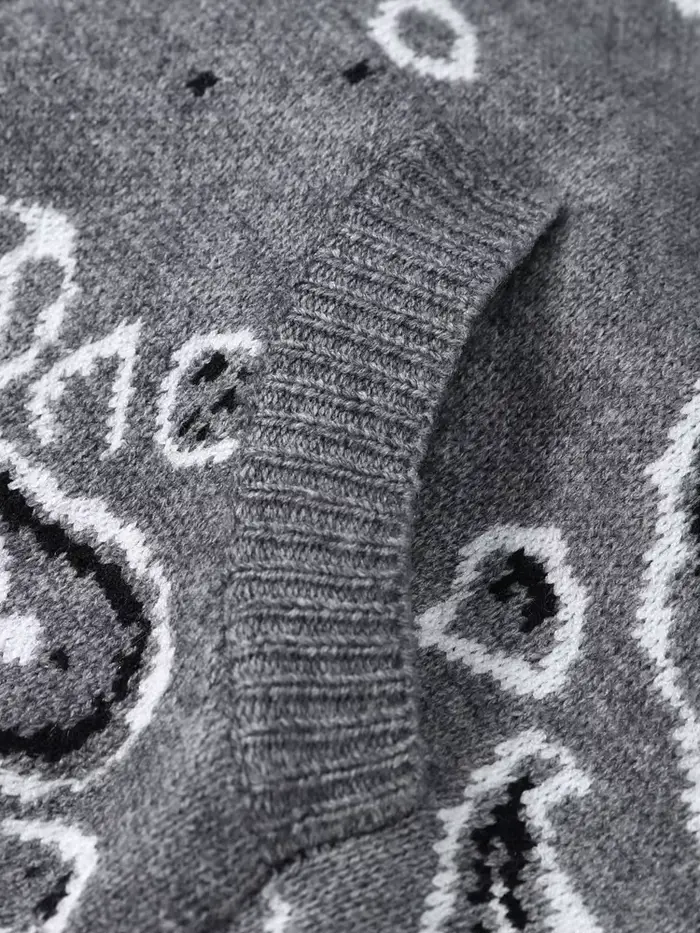 Cardigan Jacquard Printemps à Col Montant pour Femme, Manteau Chic à Manches Longues avec Fermeture 