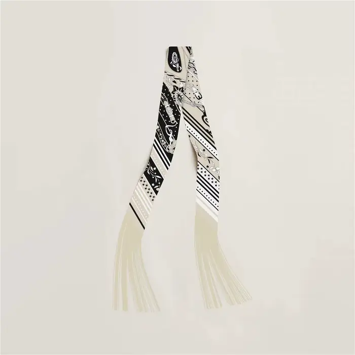 Écharpe à pampilles imprimé noix de cajou pour femmes, 130x5cm, ruban décoratif en soie sergé toutes