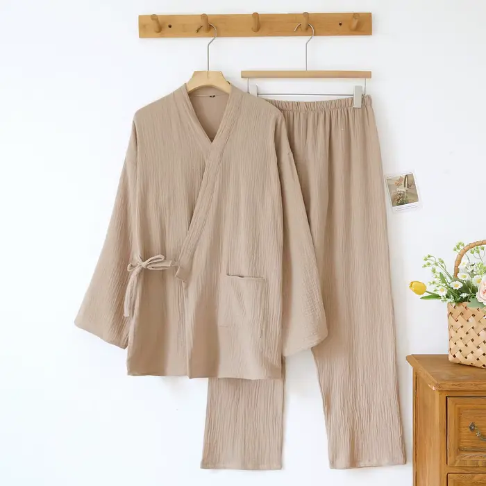 Elegantní japonské kimono pár pyžamo ze 100% bavlny pro ženy ležérní nošení a noční speciální příležitosti