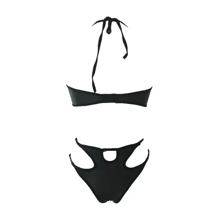 Hollow Love - Sexy spodní prádlo pro ženy, sada tří jednobarevných bodů, Sexy kožené crust prádlo, noční prádlo s páskem, kostýmy
