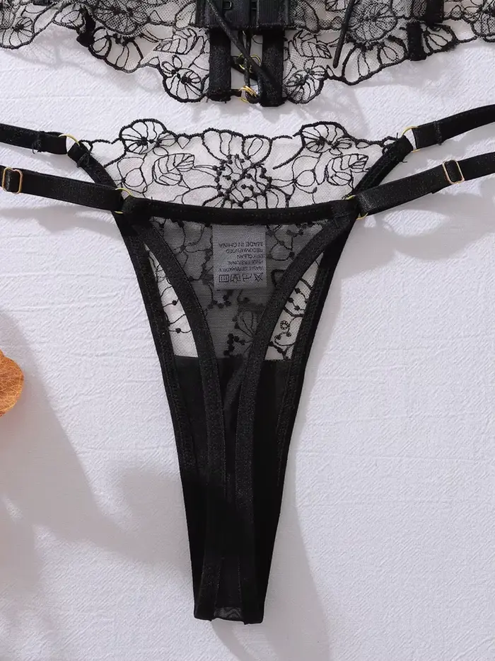 Belamimi vyšívaná krajková podprsenka, design průhledný, hluboký výstřih, pohodlné nošení a elegantní styl, který zvyšuje křivky