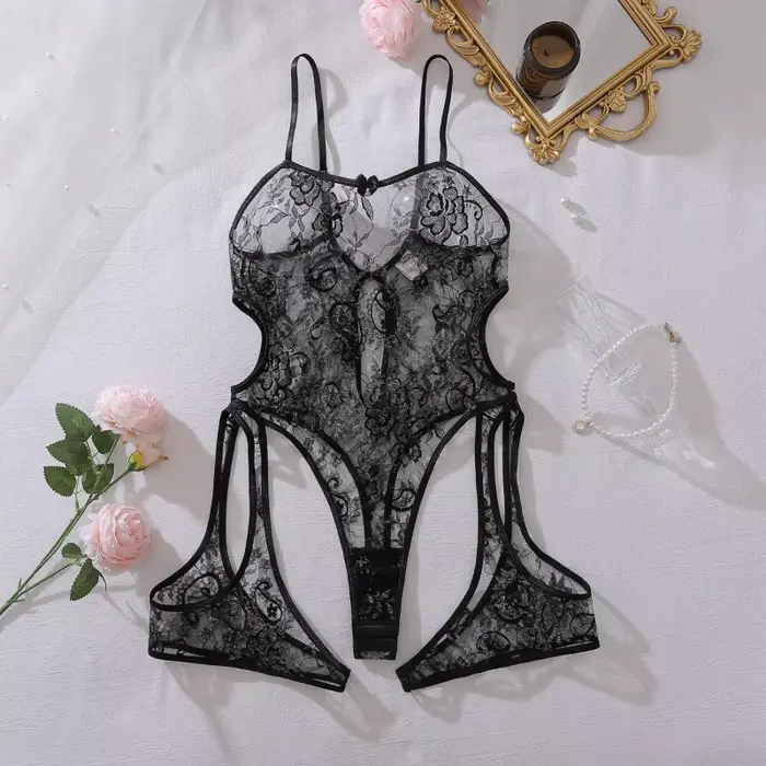 Lingerie Babydolls Exclusive, Ensembles de lingerie pour femmes, Body sexy ajouré à entrejambe ouvert, Corset, Sous-vêtements intimes transparents Sissy