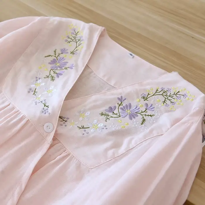 Dámské bavlněné pyžamo V-neck velikost M L XL potištěné růžová modrá pro ženy teplé noci jaro