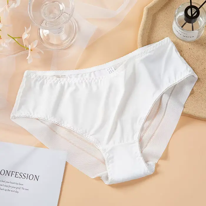Dámské středně vysoké kalhotky Sexy Průhledné elastické bezešvé tenké