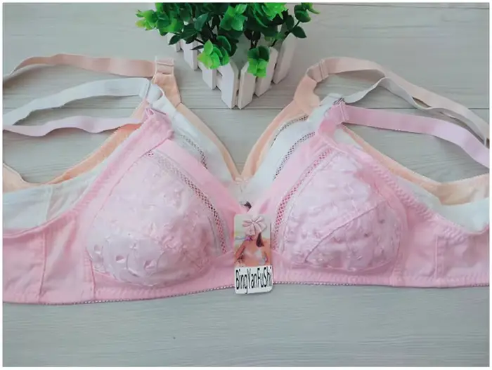 Bavlněná podprsenka sans couture s plným krytím krajková braletka pro ženy prodyšné spodní prádlo s výšivkou vykrojená minimalizační podprsenka C23