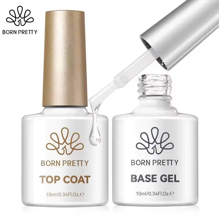Vernis gel Born Pretty UV Top Coat bouteille en verre semi-permanent pour design d'ongles professionnel et maintien durable des ongles beauté salon ou usage privé