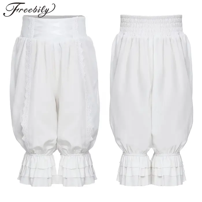 Pantalon victorien de la Renaissance médiévale pour filles, pantalon en dentelle, Costume de pèlerin, jeu de rôle, Bloomers de fête, pantalon ample à volants