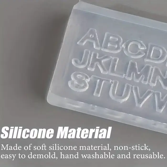 Moule à ongles en silicone avec lettre 3D, mini lettre A-Z, moule en résine, 26 moules à lettres, ou
