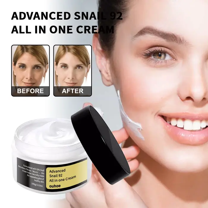 Crème pour le visage à la bave d'escargot E avancée, blanchissante, réparatrice, apaisante, peau sen