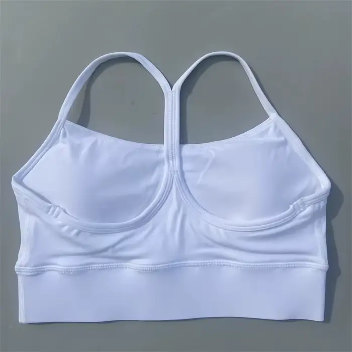 Soutien-gorge de Fitness en forme de Y pour femmes, couleur unie, doux, dos croisé, collants, gilet