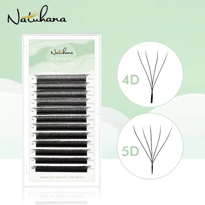 NATUHANA Extensions de cils en forme de W 4D 5D Volume ventilateurs de Volume préfabriqués cils en f