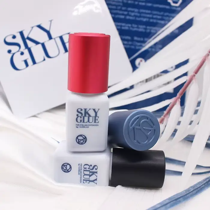 1 bouteille de colle SKY pour Extensions de cils 5ml Original Sky S + noir rouge bleu capuchon faux 