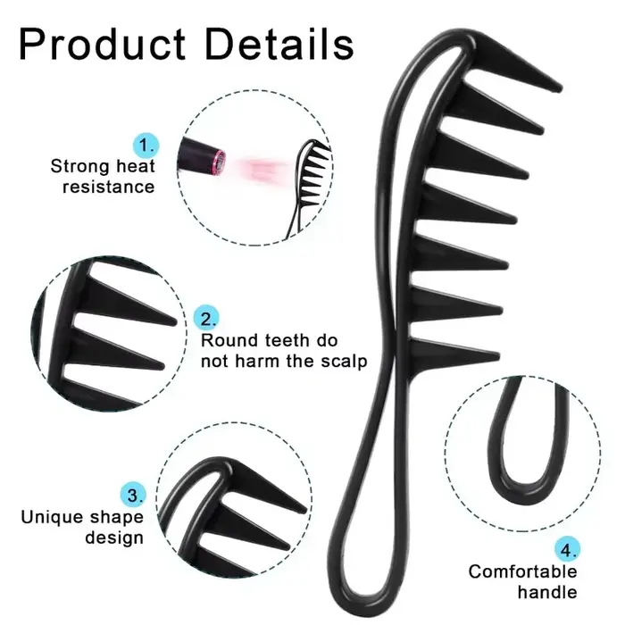 1 pièces peigne à cheveux avec dents larges Shun cheveux épilation peigne adapté cheveux secs et hum