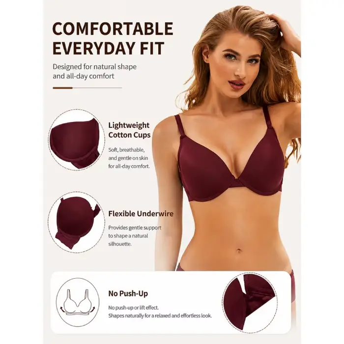 Soutien-gorge confortable pour femmes grande taille push up sans couture en polyamide et élasthanne occasion quotidienne et soirée