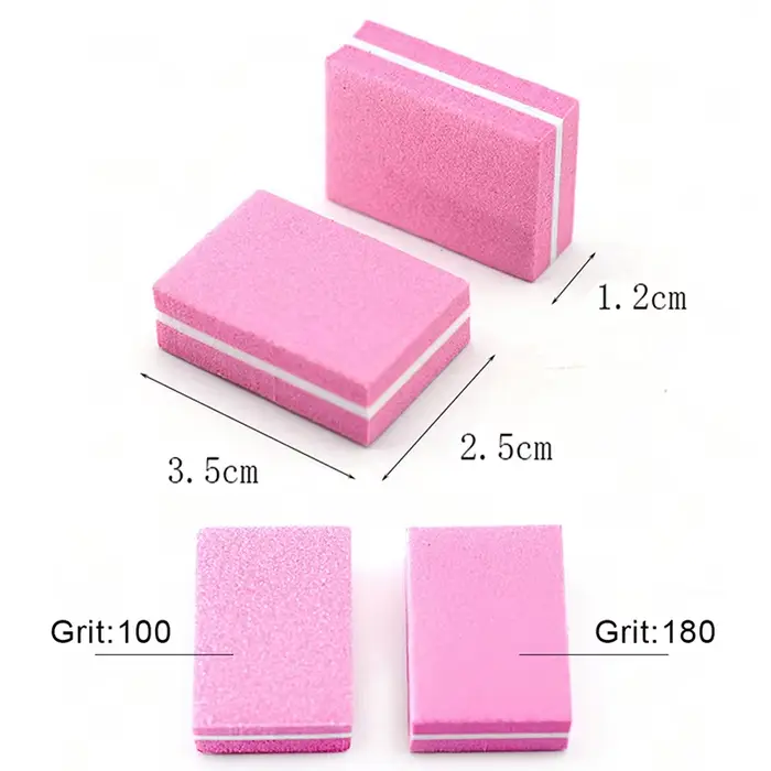 50 pièces professionnel Mini ongles Art tampon fichier 100/180 papier de verre manucure conseils soi