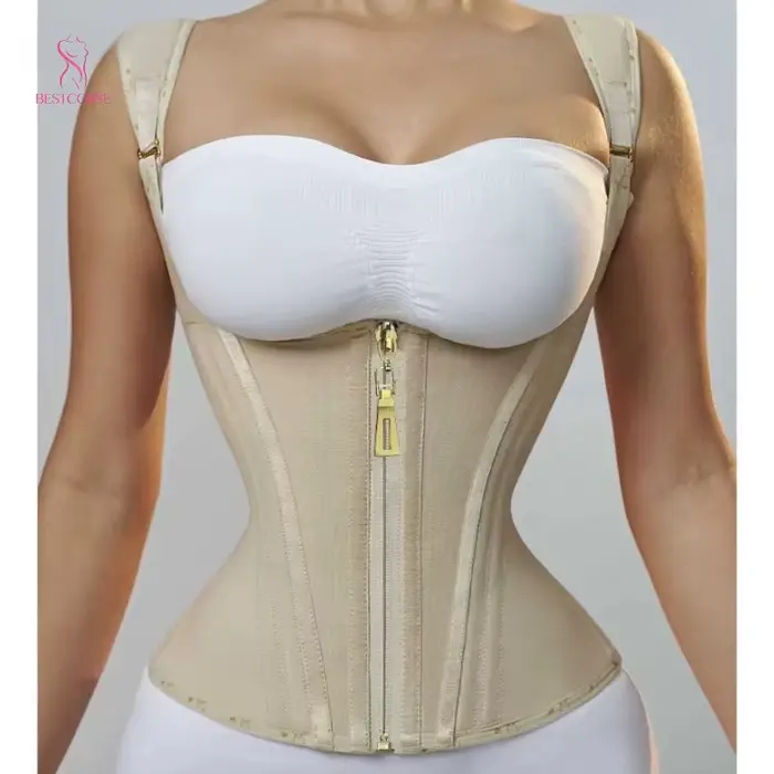 Latexový zeštíhlující korzet Hourglass, zeštíhlující plášť pro pas a břicho, s 13 ocelovými velrybami, hřbetní zip, podpora zad, velké velikosti