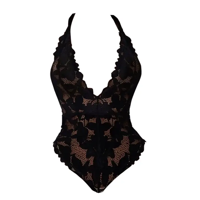 Ženy černá krajka sexy spodní prádlo hluboký výstřih bez ramenek teddy body pro ženy těsné ultra tenké sexy spodní prádlo erotické noční košilky
