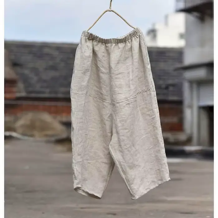 FJStreetwear-Pantalon lanterne pour femme, pantalon bouffant décontracté, taille élastique, style co