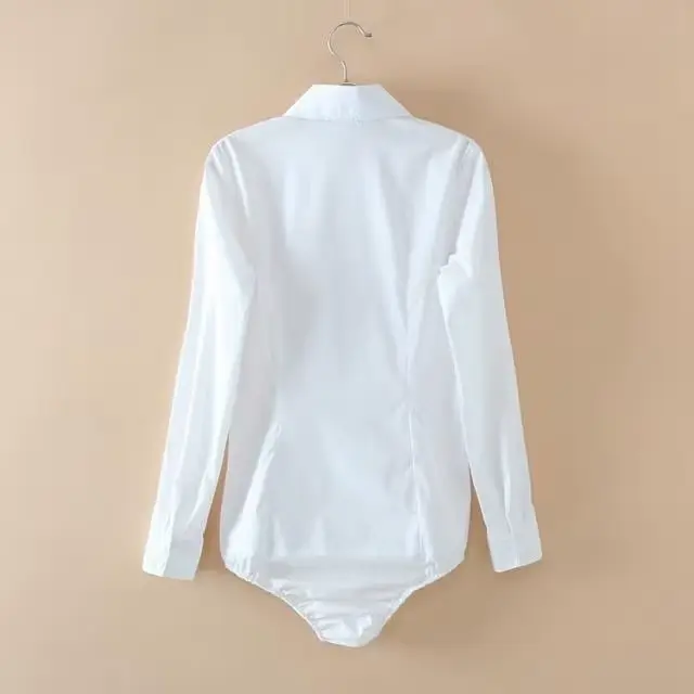 body Dámská košile se sulfovým rukávem, sexy, ležérní, stůl, štíhlá, modrá / bílá, 2102, 2022