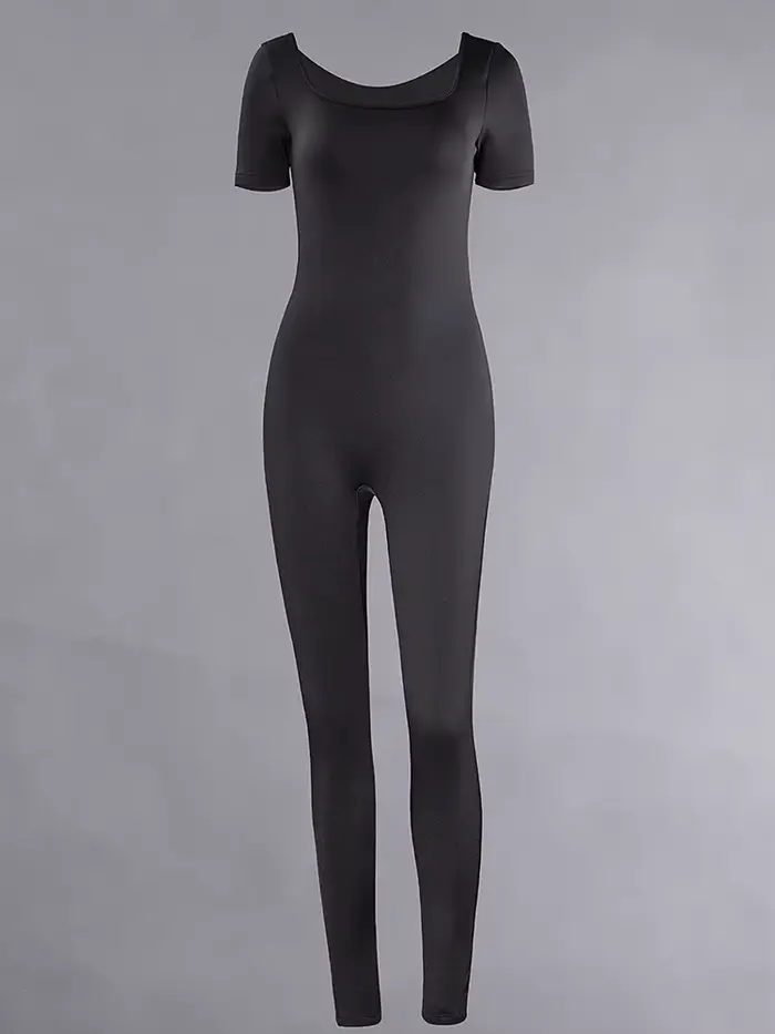 Dámské Krátký rukáv Romper, Jednobarevné, Štíhlý, Drum Con, Kombinézy, Sport, Fitness, Neformální, Aktivita, Streetwear, kombinézy