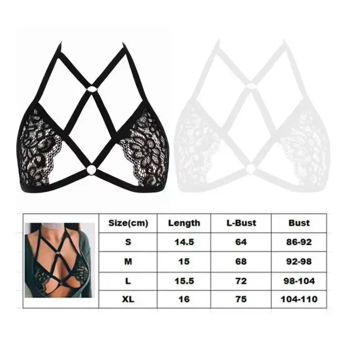 Soutien-gorge sexy en dentelle nylon tricoté pour femmes, lingerie mode push up haut réglable antidérapant occasions spéciales