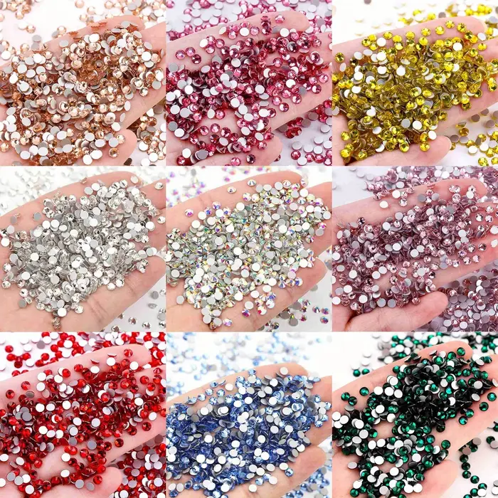 1000/500 pièces 2/3/4mm résine ronde fond plat couleur paillettes strass bricolage 3D Nail Art décor