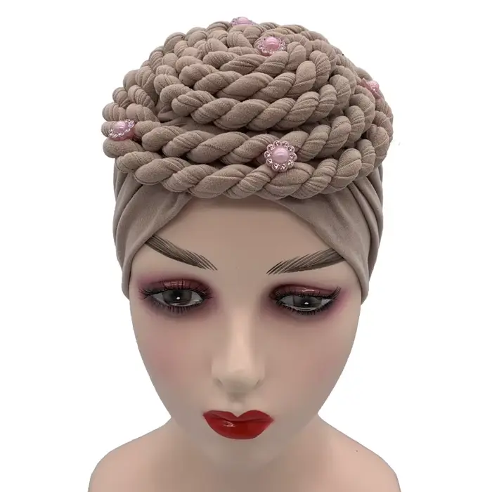 Diamants tresses Turban chapeau pour femmes musulman foulard Bonnet femme intérieur Hijabs arabe ban