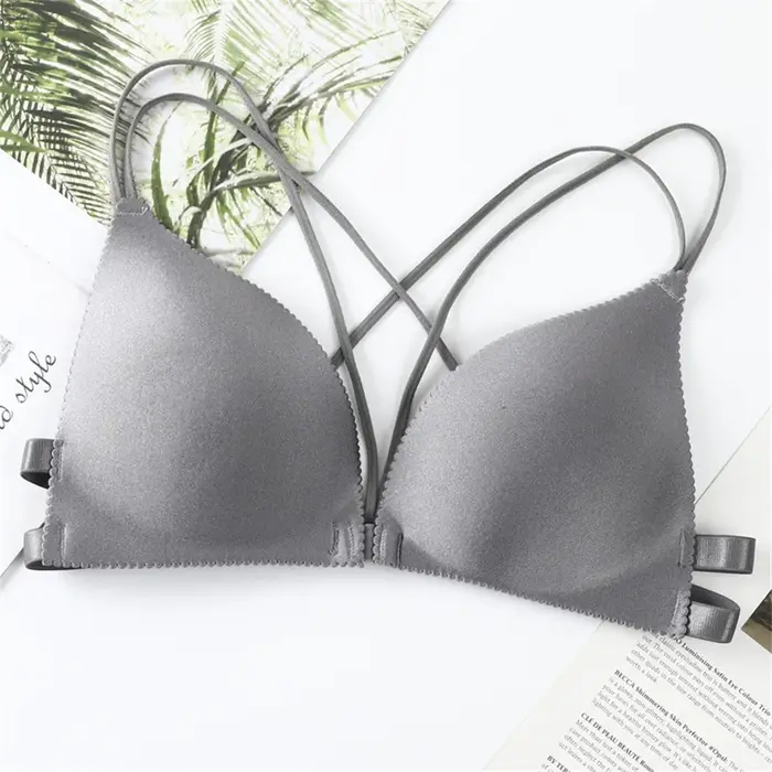 Sexy ramínko Tenká křížová podprsenka pro ženy, roztřepená podprsenka, všestranná, krásná záda, korejská přední verze