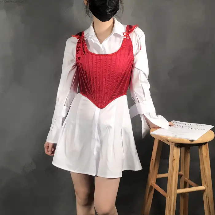 Haut corset renaissance élégant en polyester avec arc décoratif pour femmes pour diverses occasions de fête