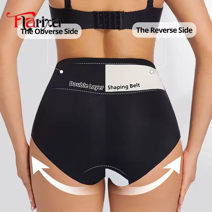 Flarixa ventre plat façonnant culotte croix corps Shaper taille haute femmes ventre contrôle slips noir hanche ascenseur Shapewear pas de spectacle