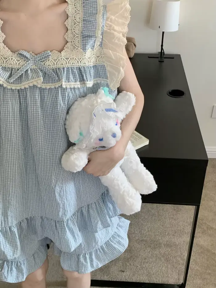Ensemble de pyjama à volants de style japonais pour femmes, vêtements de nuit à la maison, dortoir étudiant décontracté, conception de nœud doux, mode fille, Kawaii, été