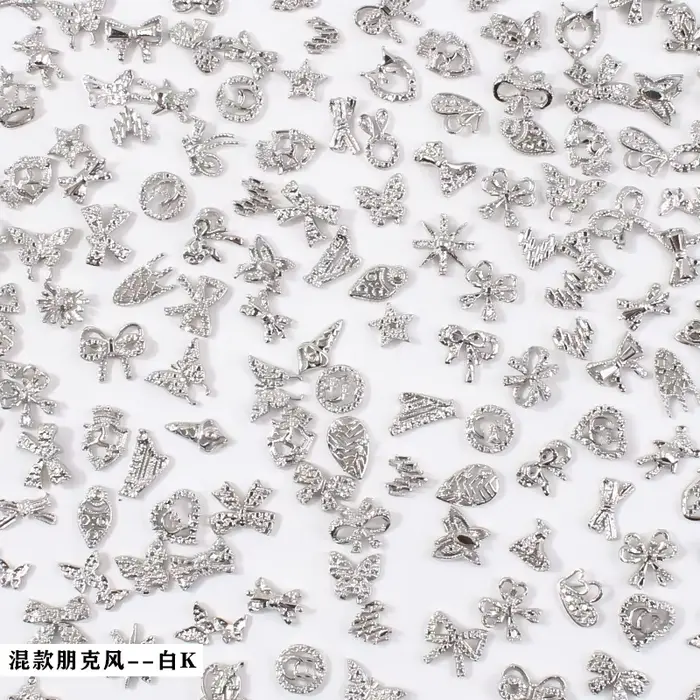 Breloques pour ongles en alliage papillon 3D, 50/60 pièces/lot, bijoux Design avec nœud papillon, lu