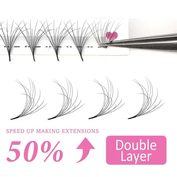 CoMango single&mix9-16 6D fluffy double layers premade fans russian volume false eyelash extension b