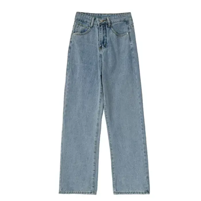 Automne printemps jean femmes Denim pantalon Vintage pantalon droit mode femme blanc noir solide amp