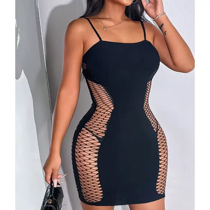 1 kus Sexy průhledné síťované přiléhavé plážové šaty pro ženy, letní plavky