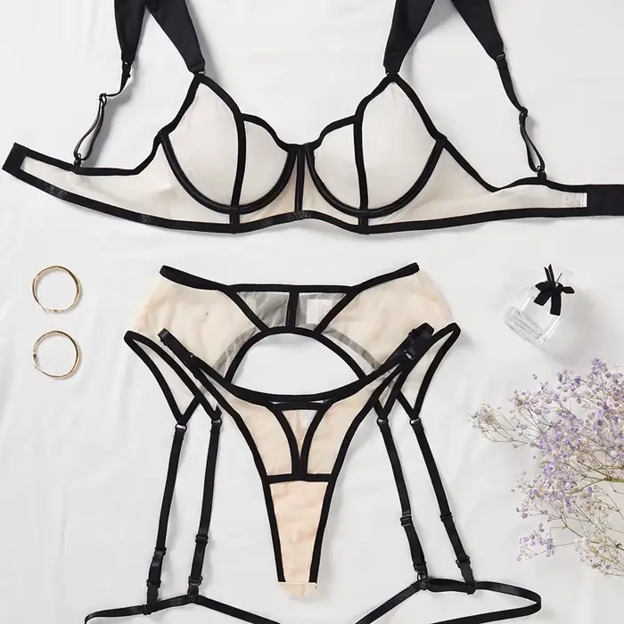 Ensemble soutien-gorge et culotte sans censure pour femme, lingerie sexy, sous-vêtements pour femme,