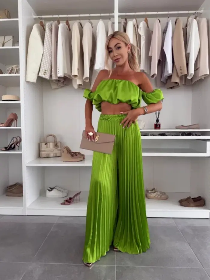Costume sans bretelles pour femmes, élégant, décontracté, couleur unie, pantalon élastique pliable, 