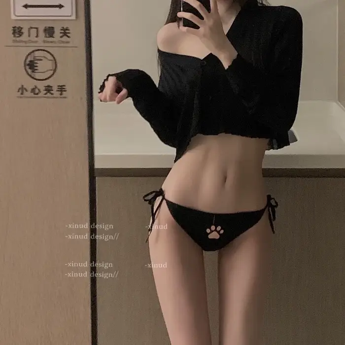 Sous-vêtements en coton à lacets pour femmes, culotte sans lueur, culotte respirante Kawaii, culotte