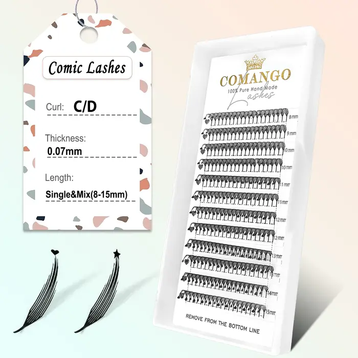 Nové spire lashes tower fans předem vyrobené hroty řas jednotlivé/mix 8-15mm pro anime řasy make-up zdarma