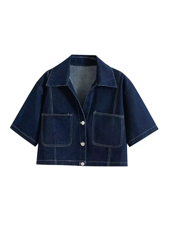 Nlzgmsj été femmes ensembles décontractés mode Mini jupe Shorts ensembles Denim chemise courte ensem
