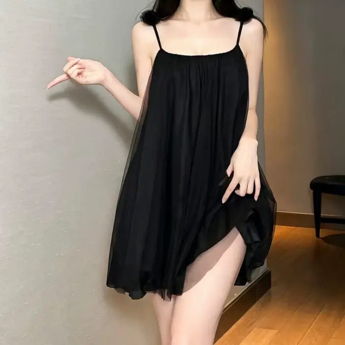 Nouvelle Robe de Nuit d'Été pour Femme, Style Coréen, Bretelles Fines, Motif Floral Uni, Vêtement d'Intérieur Confortable