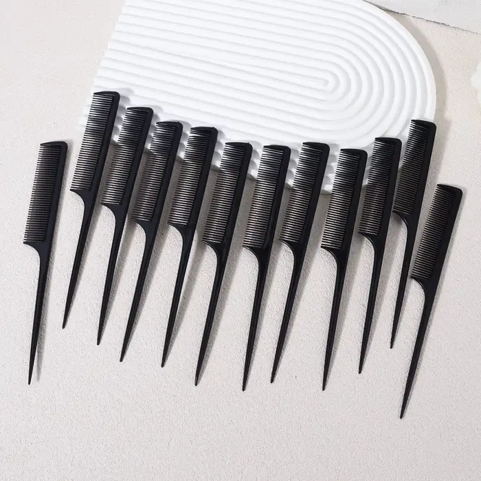 Ensemble de peignes à queue de souris 12 pièces, peigne à teinture pour cheveux, peigne à queue poin