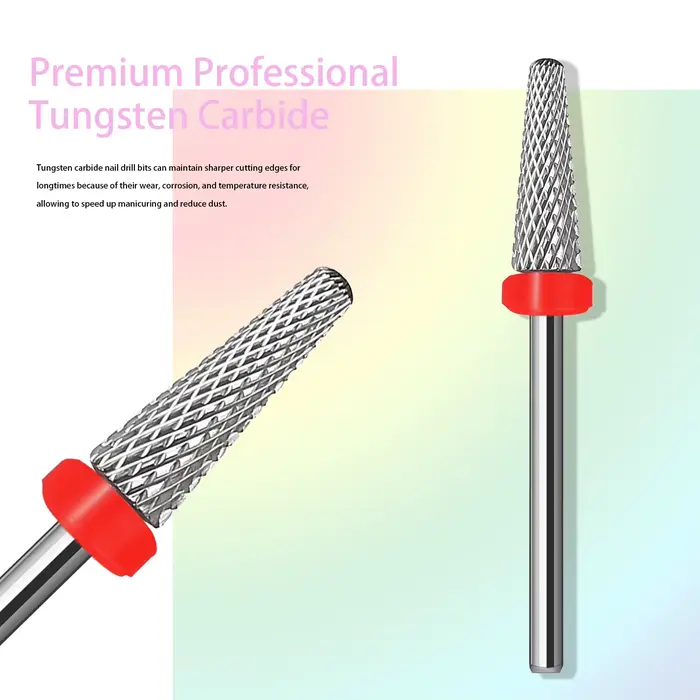Mèches coniques pointues (coupe croisée) foret à ongles en carbure 3/32 bavures de manucure pour tro