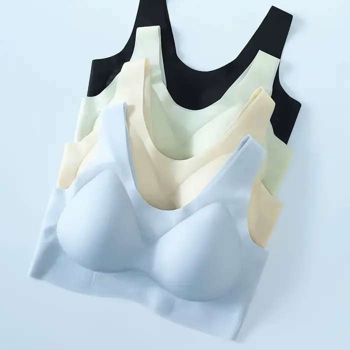 Bezešvá podprsenka pro ženy, ultra tenká, prodyšná, pro spánek, fyzickou aktivitu, barevný top, nylonový elastanový materiál, každodenní pohodlí
