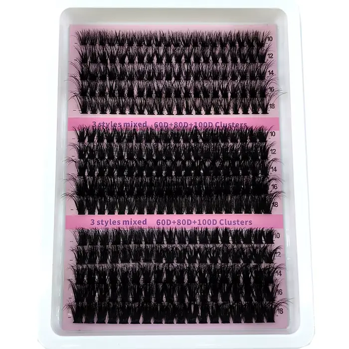 Nouveau 15 rangées bricolage 5D grappes de cils moelleux 60D-200D grappes de cils épais cils individ