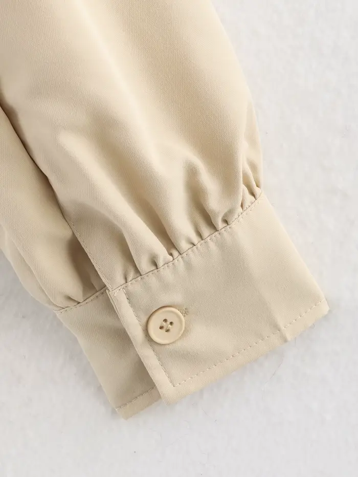 Zevity – manteau court chic à plis pour femmes, veste décontractée rétro à manches longues, vêtement